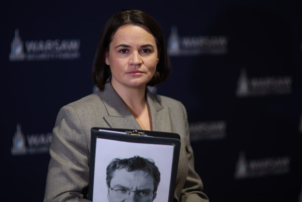 Swiatłana Cichanouska. WARSZAWA WARSAW SECURITY FORUM. Fot. PAP/Leszek Szymański