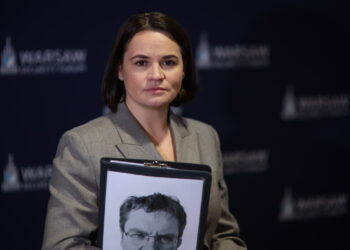 Swiatłana Cichanouska. WARSZAWA WARSAW SECURITY FORUM. Fot. PAP/Leszek Szymański