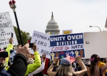 Protest w Waszyngtonie Fot. PAP/EPA/LUKE JOHNSON