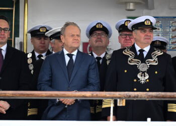 Premier Donald Tusk na inauguracji roku akademickiego 2025/2026 Uniwersytetu Morskiego w Gdyni (PAP/Andrzej Jackowski)