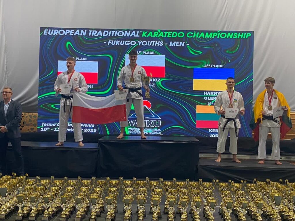 Tomasz Rudkiewicz podwójnym mistrzem Europy w karate fot. Facebook/Klub Karate Nidan Zielona Góra