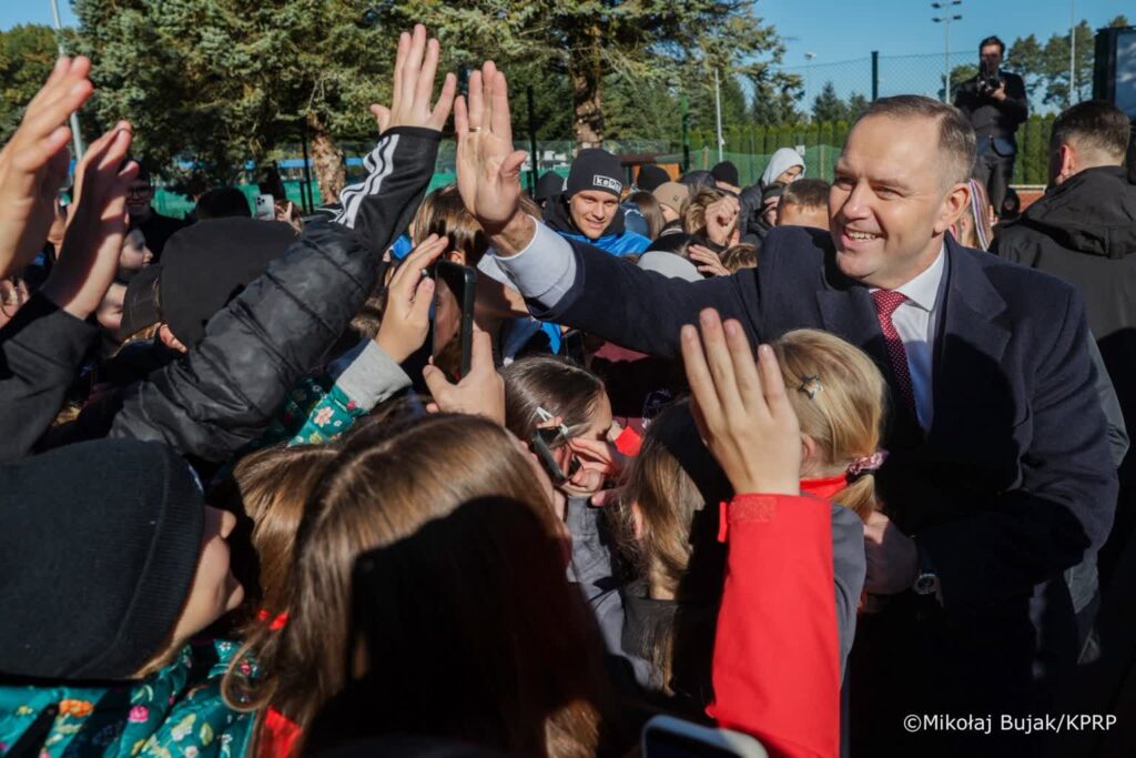 Karol Nawrocki podczas spotkania z mieszkańcami w Tomaszowie Lubelskim (KPRP)