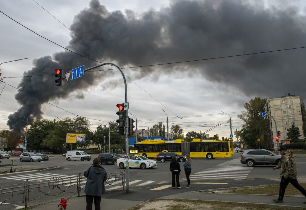 Wybuch w Kijowie (PAP/EPA/MAXYM MARUSENKO)
