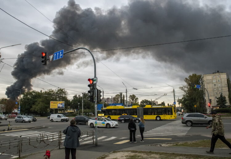 Wybuch w Kijowie (PAP/EPA/MAXYM MARUSENKO)