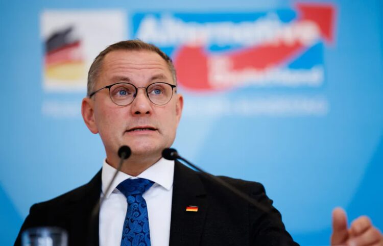 Współprzewodniczący prawicowo-populistycznej partii Alternatywa dla Niemiec (AfD) Tino Chrupalla. Fot. PAP/EPA/CLEMENS BILAN