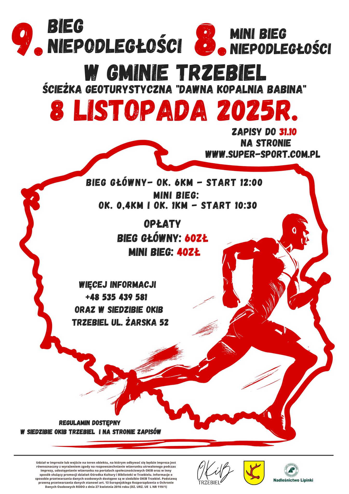 Gmina Trzebiel zaprasza na sobotni Bieg Niepodległości Radio Zachód - Lubuskie