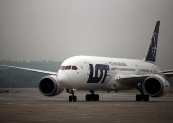 Samolot Polskich Linii Lotniczych Lot, zdjęcie ilustracyjne. Fot. PAP/Łukasz Gągulski