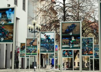 Żużlowa wystawa na deptaku Radio Zachód - Lubuskie