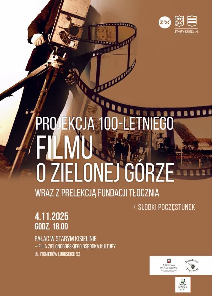 Projekcja filmu o Zielonej Górze w Pałacu w Starym Kisielinie Radio Zachód - Lubuskie