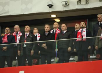 Prezydent Karol Nawrocki na Stadionie Narodowym. Fot. PAP/ Leszek Szymański