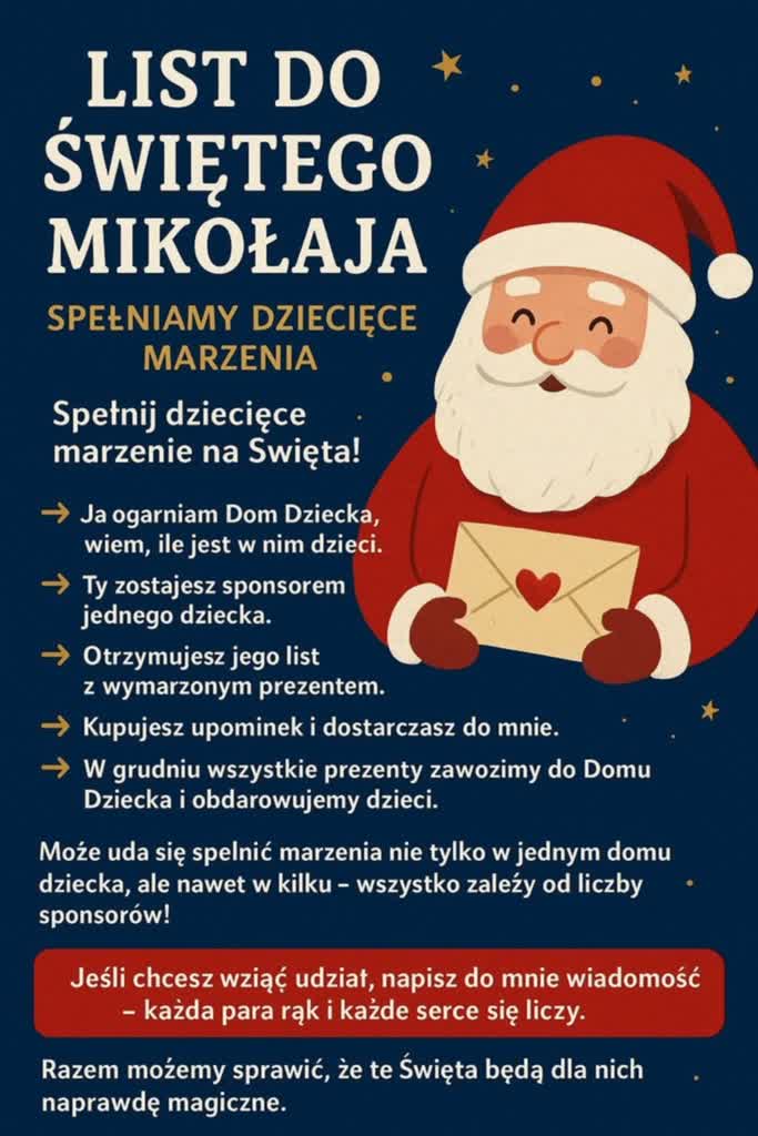 List do św. Mikołaja – spełnij marzenia młodzieży z domu dziecka Radio Zachód - Lubuskie