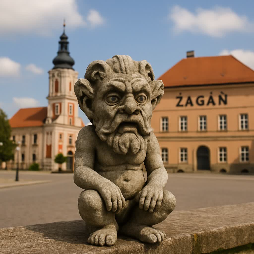 Figurki maszkaronów staną w Żaganiu