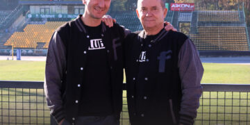 Grzegorz Walasek oraz Aleksander Janas (fot. Falubaz Zielona Góra)