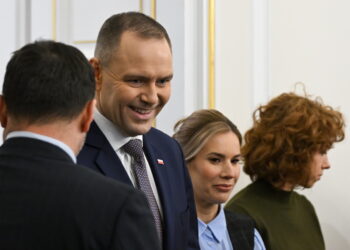 Karol Nawrocki z żoną Martą (PAP/Radek Pietruszka)