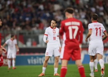 Piłkarz reprezentacji Polski Piotr Zieliński cieszy się z gola podczas meczu eliminacyjnego mistrzostw świata z Maltą, fot. PAP/Leszek Szymański