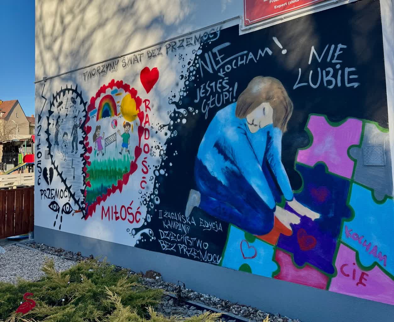 Żagański mural – stop przemocy