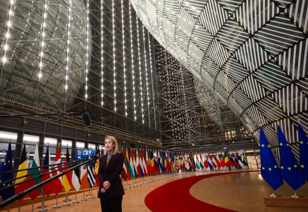 Jest zgoda UE na zaostrzenie sankcji na Rosję Kaja Kallas, wiceszefowa Komisji Europejskiej (PAP/EPA/OLIVIER HOSLET)