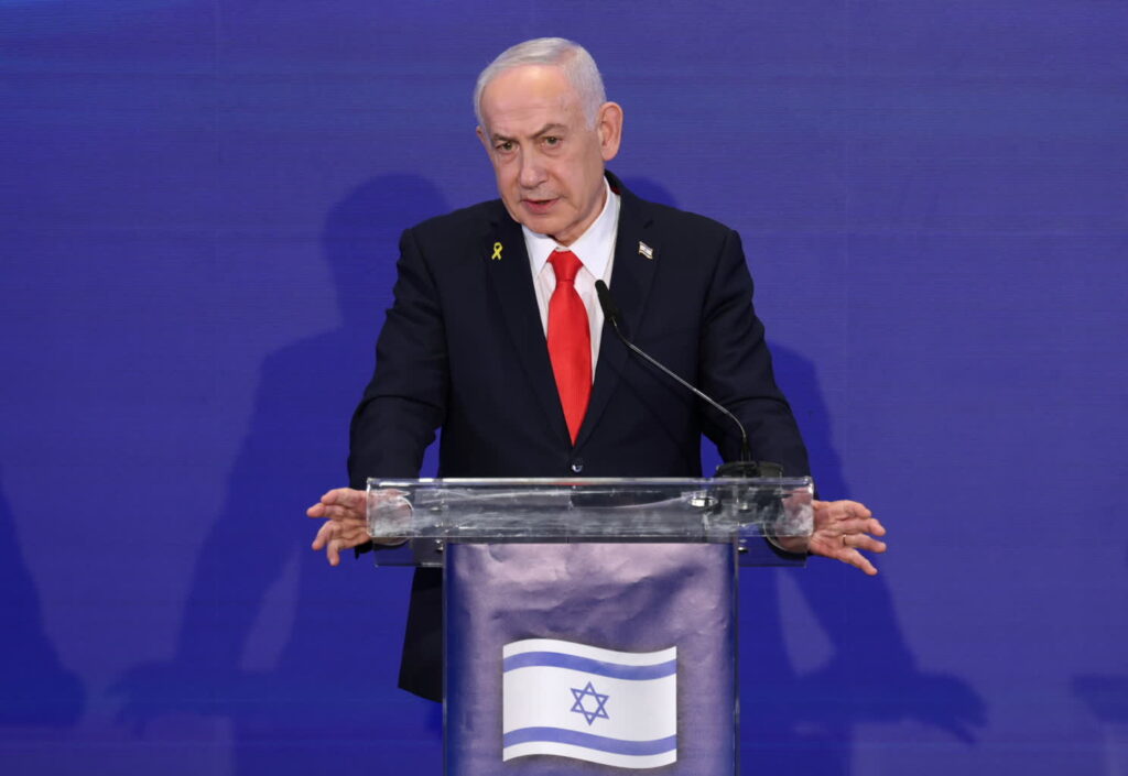 Na zdjęciu izraelski premier Benjamin Netanjahu (PAP/EPA/ABIR SULTAN / POOL)