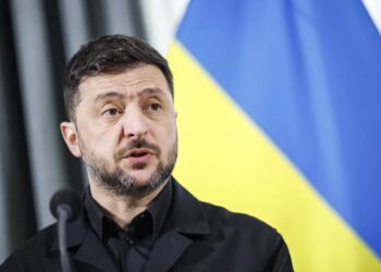 Wołodymyr Zełenski Fot. PAP/EPA/REMKO DE WAAL