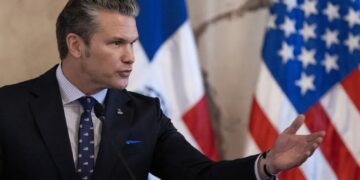 Szef Pentagonu Pete Hegseth. Fot. PAP/EPA/ ORLANDO BARRIA