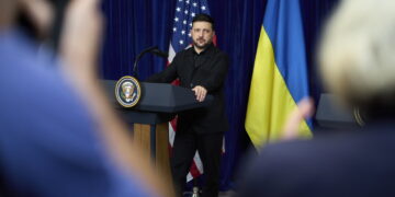 Wołodymyr Zełenski w Waszyngtonie (PAP/EPA/PRESIDENTIAL PRESS SERVICE / HANDOUT)