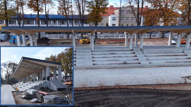 Jest już nowa trybuna stadionu w Iłowej 9 Fot. Screen z wiadomości IŁOWA - moja gmina/FB