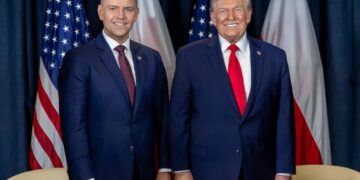 Prezydent Polski Karol Nawrocki i przywódca USA Donald Trump. Fot. Mikołaj Bujak/KPRP