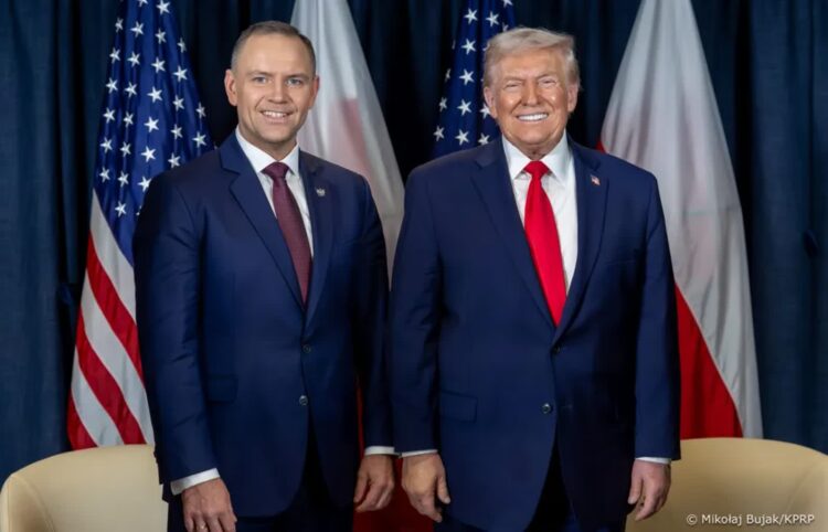 Prezydent Polski Karol Nawrocki i przywódca USA Donald Trump. Fot. Mikołaj Bujak/KPRP