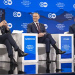 Prezydent Karol Nawrocki, szef NATO Mark Rutte i Prezydent Finlandii Alexander Stubb. Fot. PAP/EPA/GIAN EHRENZELLER