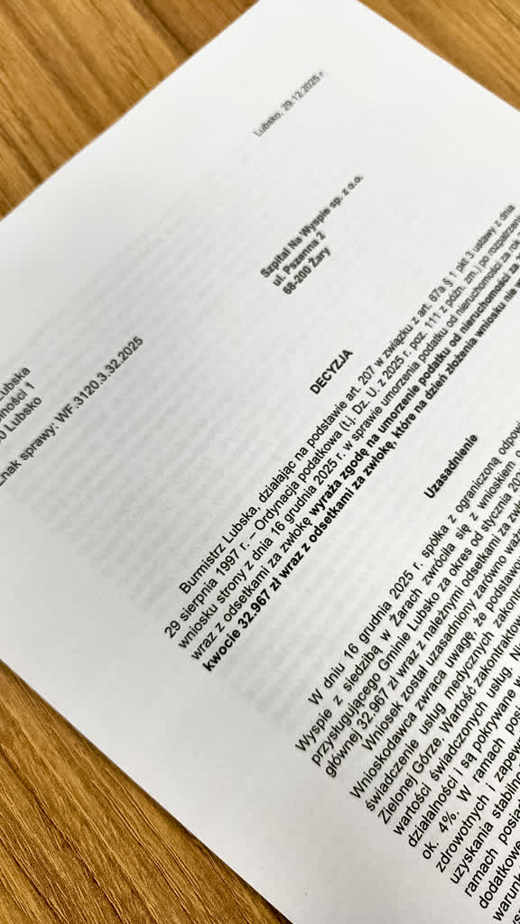 Lubsko wspomaga powiatową lecznicę