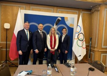 Prezydent Nawrocki spotkał się w sobotę z przewodniczącą Międzynarodowego Komitetu Olimpijskiego Kirsty Coventry. Fot. X/ Radosław Piesiewicz