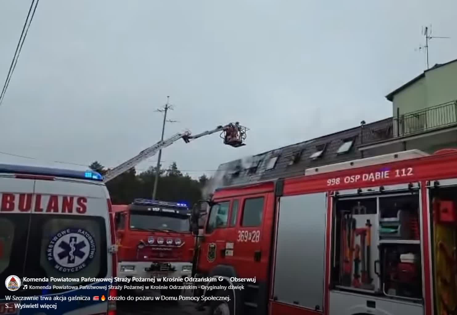Pożar w DPS, jedna osoba nie żyje