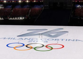 Logo igrzysk na stadionie Fot. PAP/EPA/SALVATORE DI NOLFI