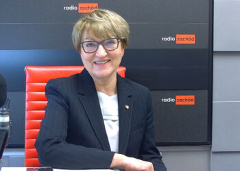 Elżbieta Polak w studiu Radia Zachód