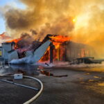 POLKOWICE POŻAR SKLEPU BIEDRONKA. Fot. PAP/KPPSP w Polkowicach