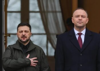 Wołodymyr Zełenski i Karol Nawrocki Fot. PAP/Paweł Supernak
