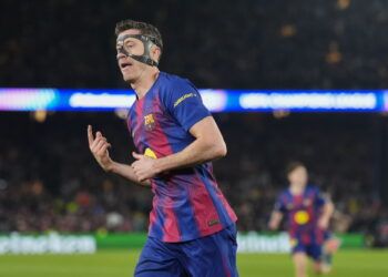 Robert Lewandowski . UEFA Champions League - FC Barcelona vs Newcastle. Fot. PAP/EPA/Siu Wu