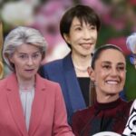Georgia Meloni, Ursula von der Leyen, Sanae Takaichi, Claudia Sheinbaum i Christina Lagarde. Fot. Kolaż zdjęć PAP. Od lewej: