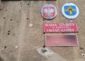 fot. S. Kordyjalik; Elewacja urzędu gminy Gubin ze śladami wojennej przeszłości