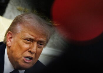 Na zdjęciu Donald Trump (PAP/EPA/SAMUEL CORUM / POOL)