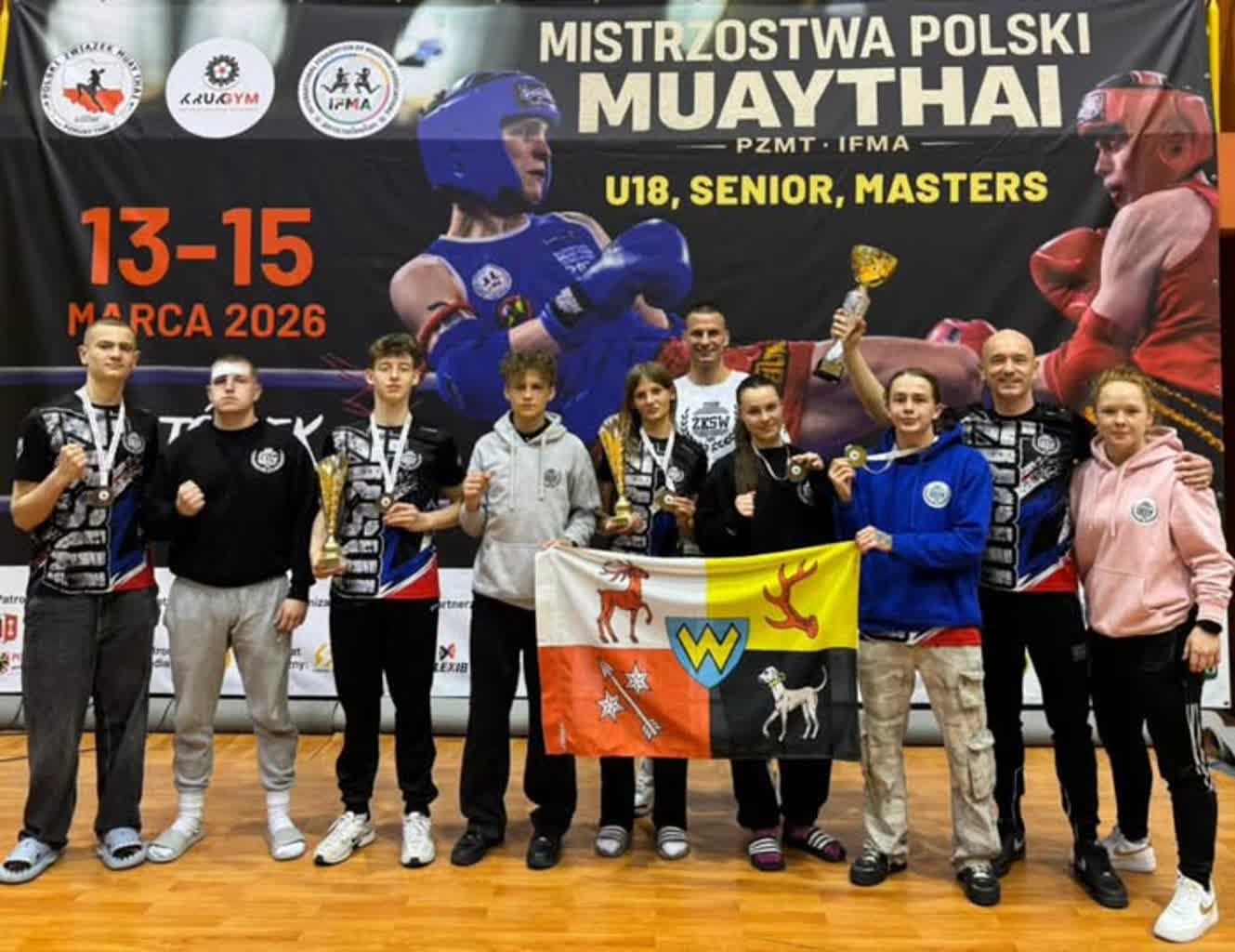 Worek medali ŻKSW Żary w MP muaythai