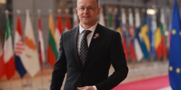 Minister spraw zagranicznych Węgier Peter Szijjarto. Fot. PAP/EPA/OLIVIER HOSLET