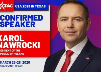 Grafika promująca udział Karola Nawrockiego w konferencji CPAC (mat. prasowe)