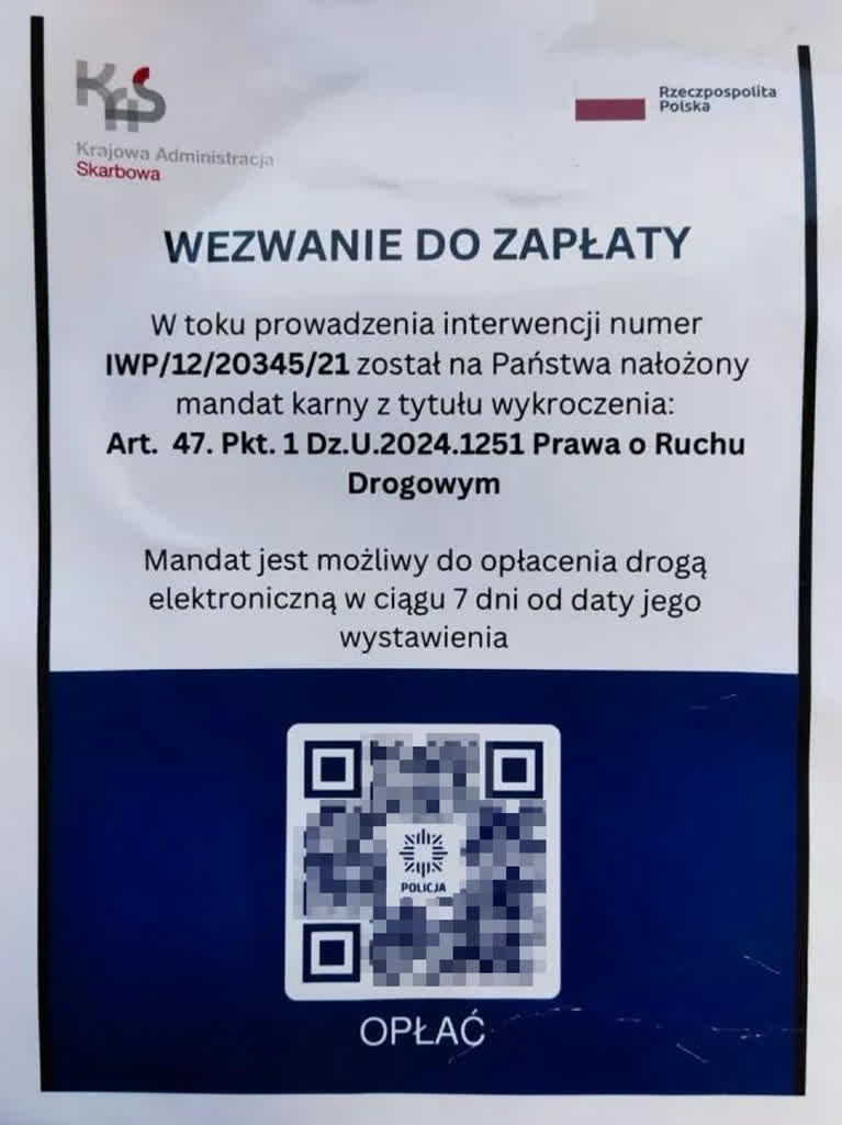 Oszuści podszywają się pod KAS i rozsyłają fałszywe ulotki z wezwaniem do zapłaty