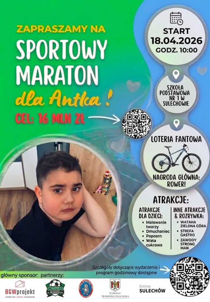 Maraton dla Antka. Zbierają na najdroższy lek świata