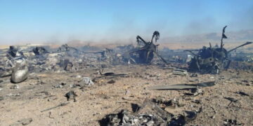 rzekomo wrak i szczątki zestrzelonego samolotu amerykańskiego w centralnym Iranie. Fot. PAP/EPA/SEPAH NEWS HANDOUT