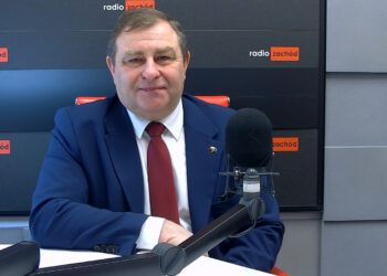 Grzegorz Potęga w studiu Radia Zachód