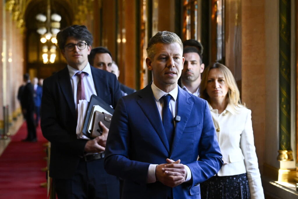 Na pierwszym planie Peter Magyar