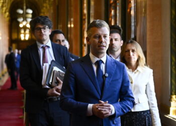 Na pierwszym planie Peter Magyar