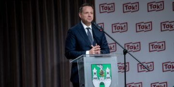 Rafał Trzaskowski w Zielonej Górze (fot. Krzysztof Filmanowicz)